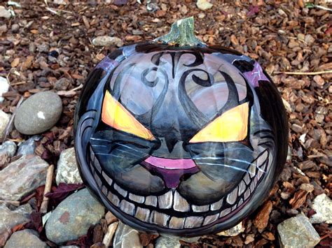 halloween cheshire cat painted pumpkin cheshire cat pumpkin painted
