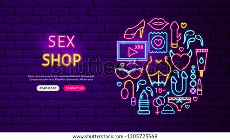 Sex Shop Neon Banner Design Vector Stock Vector Royalty Free 1305725569