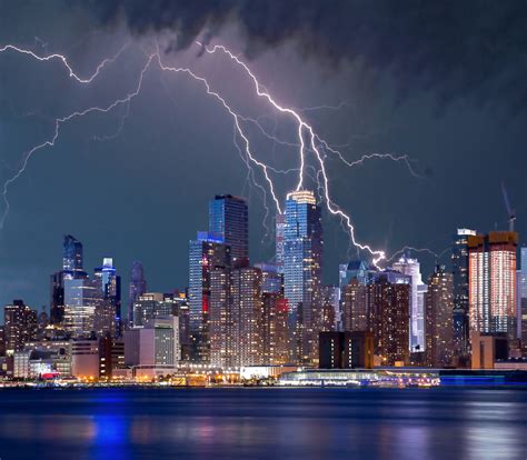 lightning storm   york city image  stock photo public
