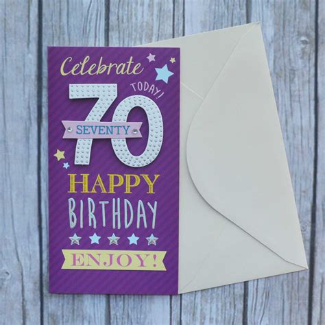 70th Birthday Card Garlanna Greeting Cards