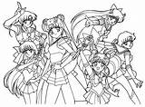Sailor Moon Coloring Pages Group Coloring4free Printable Sailors Getcolorings Anime Color Getdrawings Print Girl sketch template