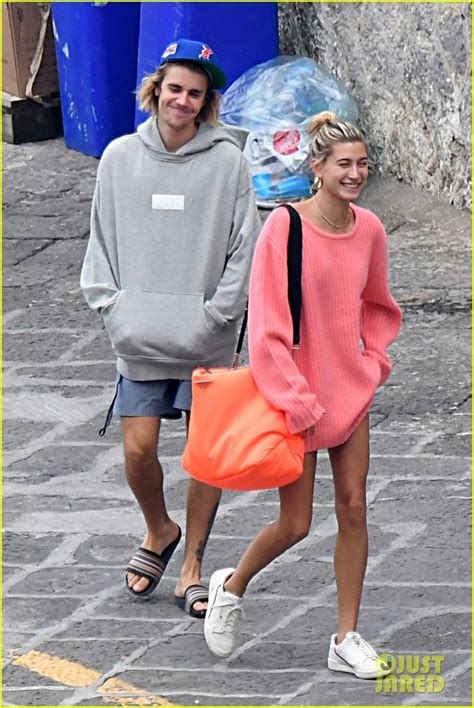 justin bieber and hailey baldwin bare their beach bodies engage in pda