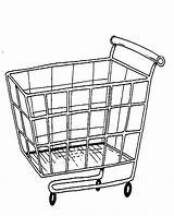 Coloring Cart Pages Shopping Trolley Drawing Grocery Getdrawings Getcolorings Printable sketch template