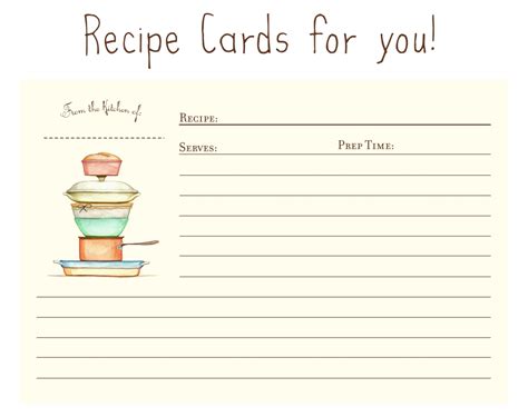 blank printable recipe cards     printablee