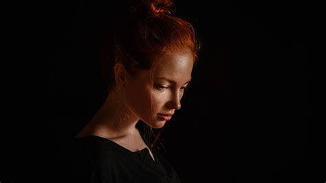 4553543 Women Redhead Open Mouth Model Oksana Butovskaya