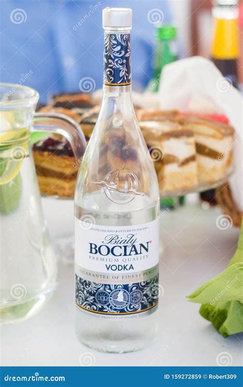 bialy bocian premium quality vodka editorial stock image image  single quality