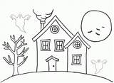 House Coloring Pages Printable Kids Haunted sketch template