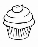 Cupcake Outline Cliparts Coloring Pages Attribution Forget Link Don sketch template