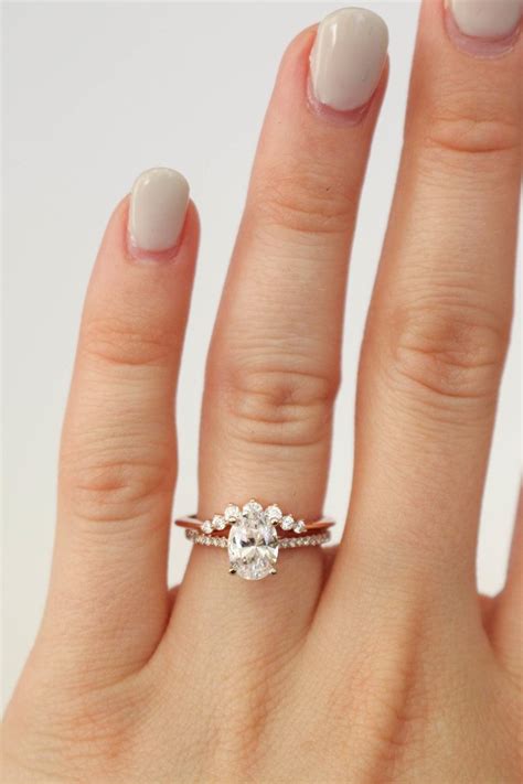 Curved Wedding Band With Oval Engagement Ring Jenniemarieweddings