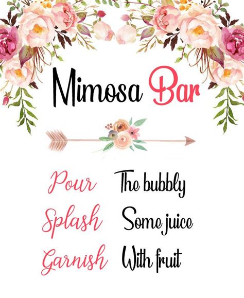 mimosa bar sign bridal shower mimosa bar sign mimosa bar bridal