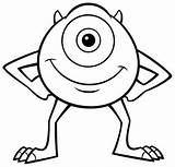 Mike Wazowski Coloring Pages Monsters Getcolorings Color University sketch template