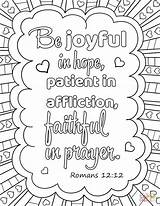 Coloring Prayer Hope Joyful Faithful Pages Patient Affliction Bible Printable Verse Sheets Romans Kids Lord Verses Lords Printables Scripture Choose sketch template