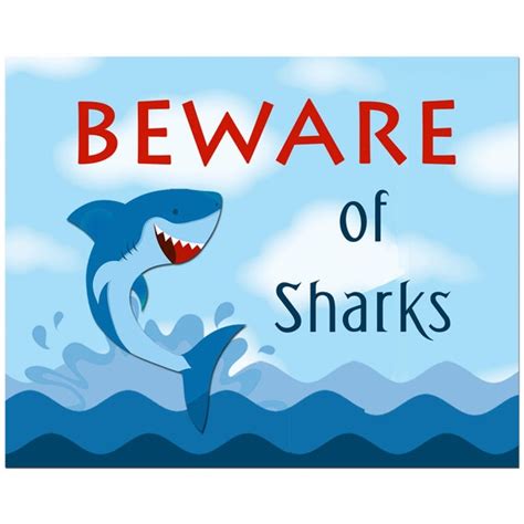 shark  sign printable instant  shark