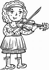 Violin Disegno Bambina Violonista Desenho Violino Suona Violinist Ragazza sketch template