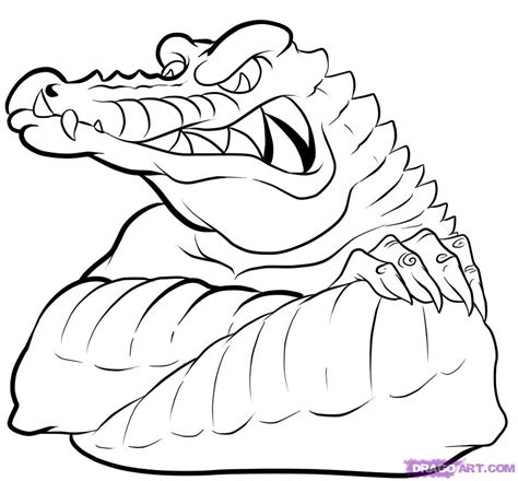 drawing alligator  animals printable coloring pages