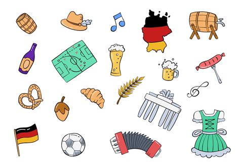 germany  german doodle hand drawn set collections  vector art