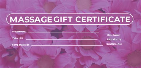 10 massage t certificate free psd template shop fresh