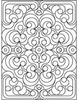 Coloring Pages Pattern Patterns Colouring Print Printable Geometric Deco Stained Glass Color Kids Sheets Dover Adult Publications Hubpages Brick Flowers sketch template