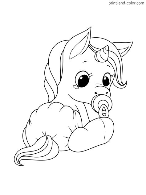 unicorn coloring pages print  colorcom baby unicorn coloring pages
