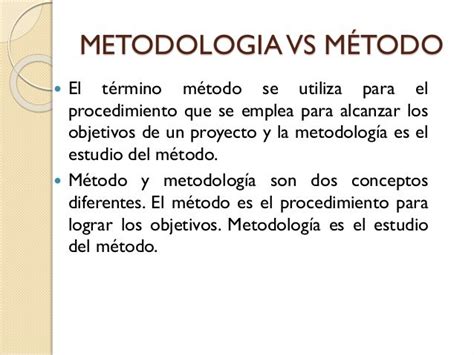 Método Vs Metodologia Presentación