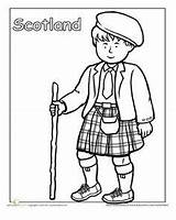 Coloring Scotland Pages Traditional Clothing Kids Scottish Worksheets Sheets Multicultural Around Children Culture Colouring Education Theme Clipart Crafts Globe Color sketch template