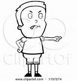 Boy Angry Pointing Cartoon Finger Clipart Coloring Vector His Thoman Cory Outlined Small 2021 sketch template