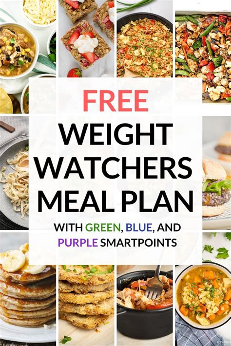 weight watchers meal plans green blue  purple options