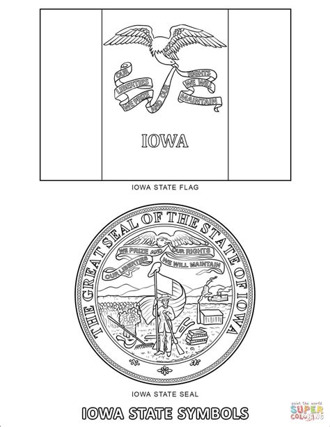 iowa state symbols coloring page  printable coloring pages