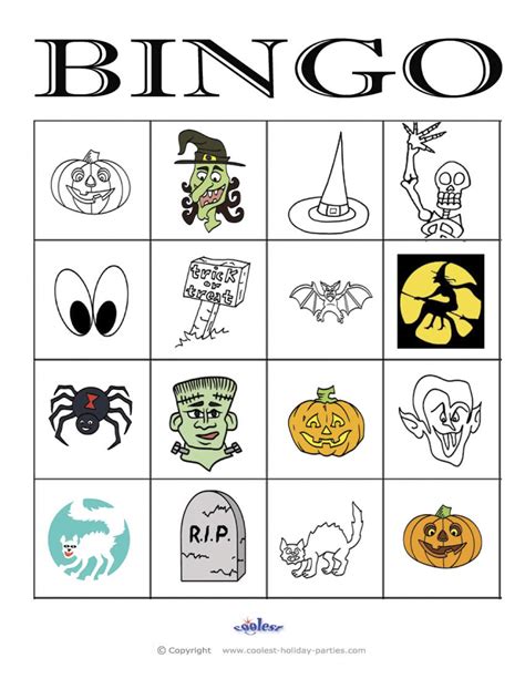 halloween bingo  coolest  printables