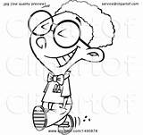 Nerd Boy Cartoon Clipart African American Drawing Happy Young Illustration Toonaday Royalty Walking Vector Getdrawings sketch template