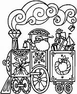 Coloring Pages Express Polar Train Christmas sketch template