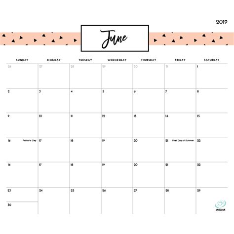 Pretty Patterns 2019 Printable Calendar Imom