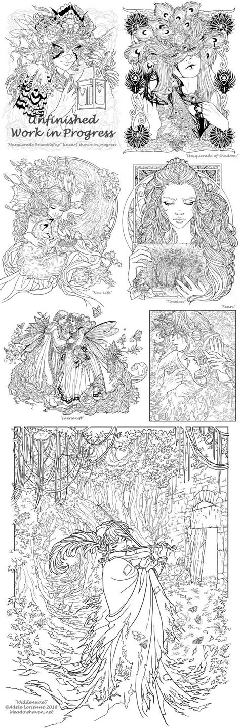 meadowhaven  fantasy art coloring book  adele lorienne  adele