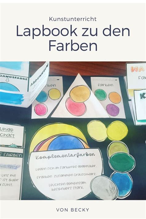 lapbook zu den farben farbenlehre kunstunterricht