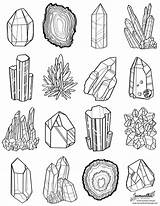 Coloring Gem Mineral Pages Minerals Gems Line sketch template