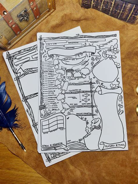 dnd druid character sheet dungeons and dragons 5e etsy