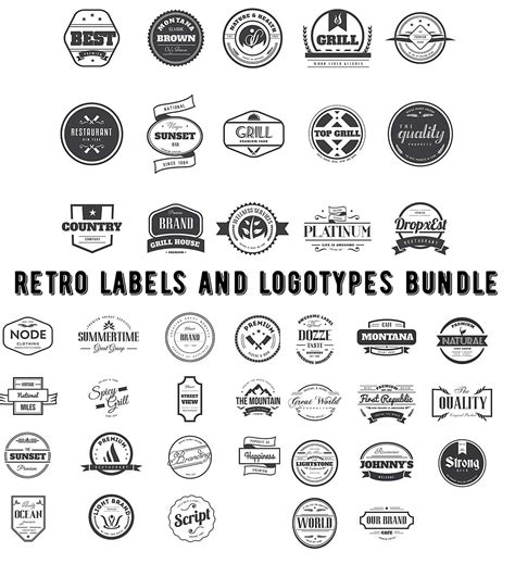 retro logotypes and badges bundle free download