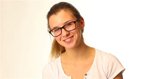 beautiful teenager girl wearing glasses stock footage video 100