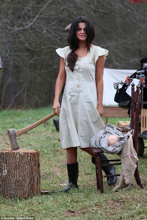 selena gomez works up a sweat on in dubious battle film set daily