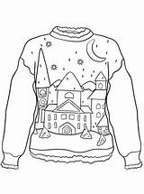 Christmas Ugly Sweater Fun Kids Coloring Pages sketch template