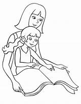 Coloring Pages Mother Daughter Mom Kids Hugging Child Getdrawings sketch template