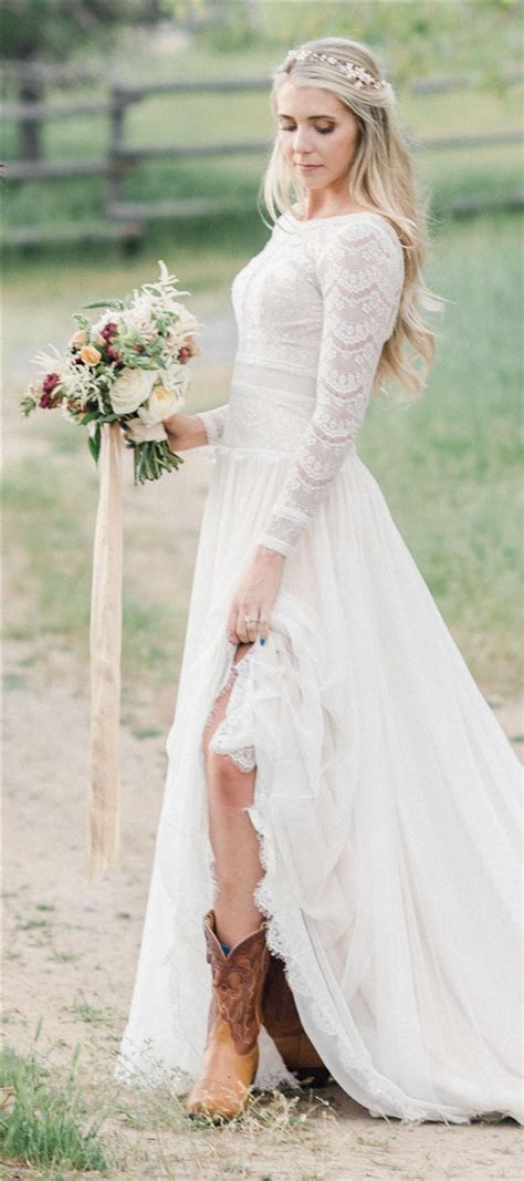 Country Rustic Wedding Dresses Simple Western Wedding Dresses