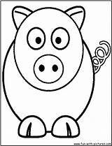 Cartoon Animals Coloring Animal Pages Drawing Pig Printable Drawings Farm Clipart Easy Kids Simple Outline Draw Face Color Page6 Cute sketch template