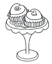 cupcakes  stand digi stamps digital stamps coloring pages