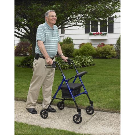 drive devilbiss healthcare adjustable height rollator   wheels blue