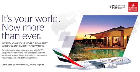 starwood preferred guest spg emirates  world rewards