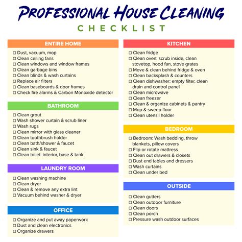 printable room cleaning checklist     printablee