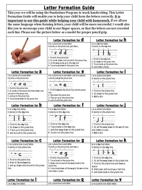 fundations letter formation guide leisure