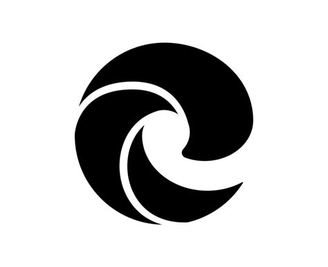 microsoft edge browser brand logo symbol black design software vector illustration