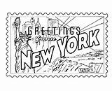 Coloring York State Pages City Empire Building Stamp Printable Printables Usa Ny Skyline Kids States Color Colouring Buildings Sheets Knicks sketch template